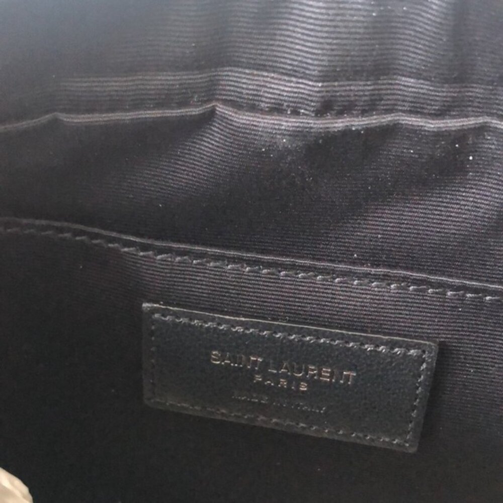 Saint Laurent Lou Matelassé Leather Camera Crossbody HandBag Black Silver Hardw - Picture 13 of 16